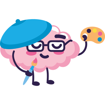 brain artist with paint palette png
