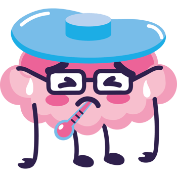 sick brain with fever png