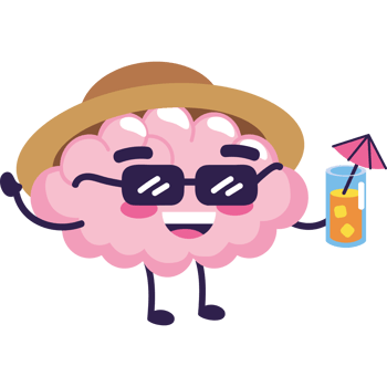 happy brain with cocktail png