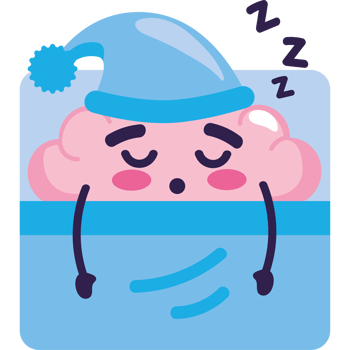 cartoon brain sleeping in bed png