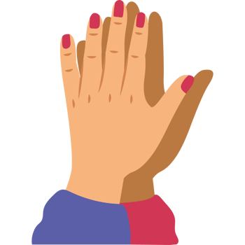 two hands giving a high five gesture png