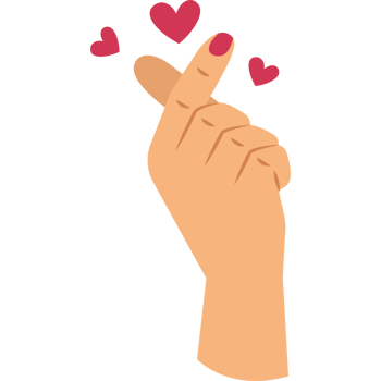 female hand gesture sign i love you with red heart png