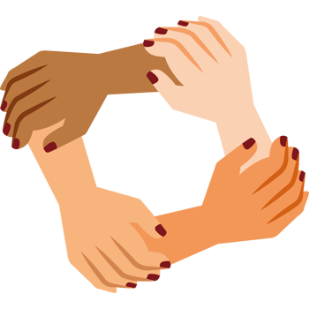 multi ethnic friends hands png