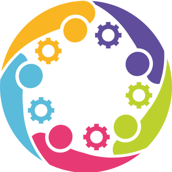 business teamwork in round shape png