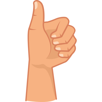 left handed with thumb up png