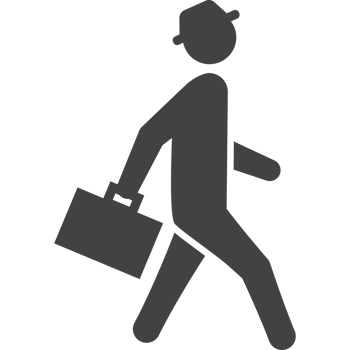 businessman with briefcase walks to work png