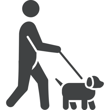 man walking dog mascot pictogram png