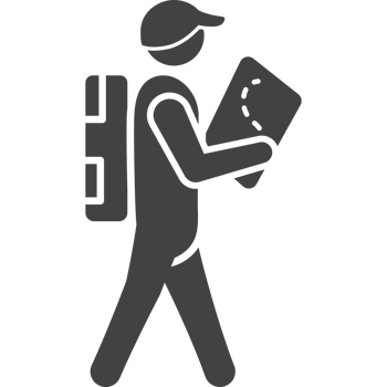 delivery man walking with box png