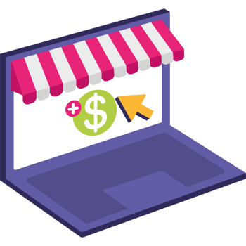 laptop and online shopping ecommerce png