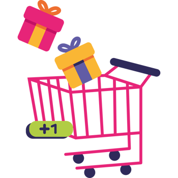 online shopping trolley with boxes png