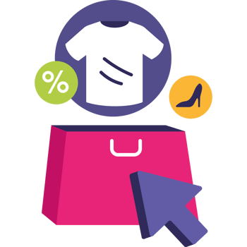 shopping bag clothes online service png