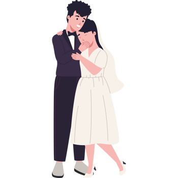 wedding couple hugging png