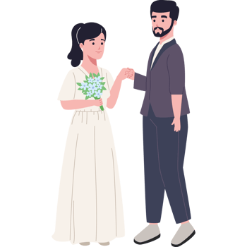 wedding couple with flowers png