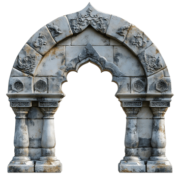 An islamic Arab stone arch entrance png