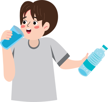 Active Boy Holding a Bottle of Water png