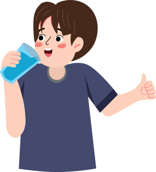 Child Boy Drinking Water to Prevent Dehydration png