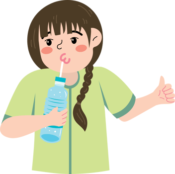 Young Girl Enjoying a Glass of Water png