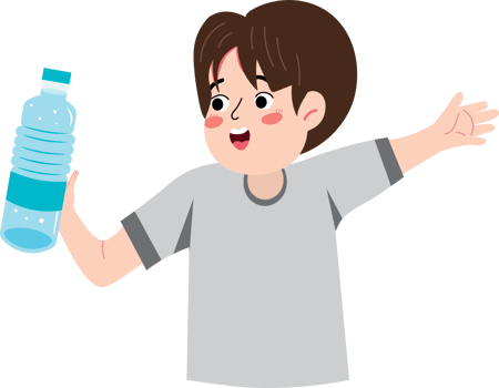 Boy Drinking Mineral Water for a Healthy Life png