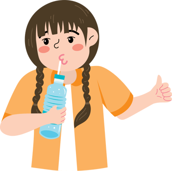 Girl with Reusable Water Bottle png