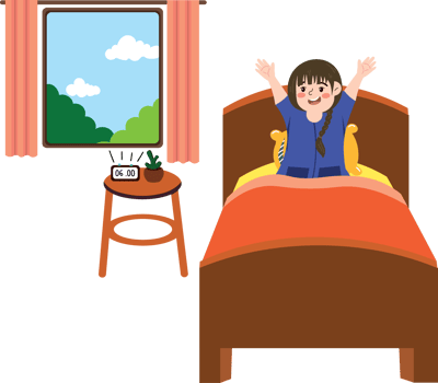 Little Girl Waking Up in the Morning png