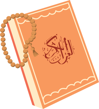 Spiritual Night with Quran and Dhikr Beads png
