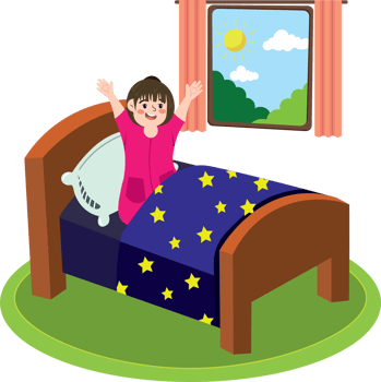 Cozy Morning with Happy Little Girl png