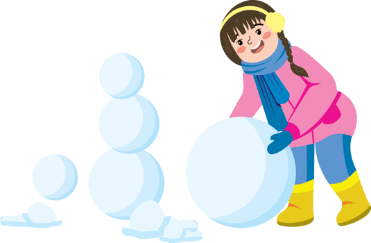 Child Playing with Snowballs in Winter Outfit png