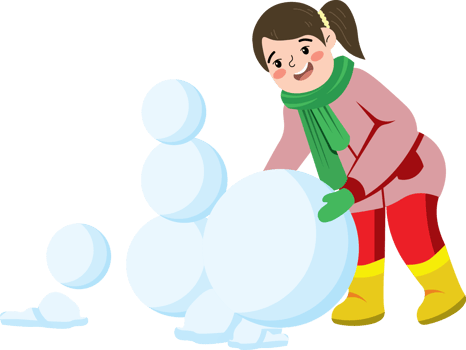 Winter Break Fun with Girl in Snowy Clothes png