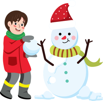 Joyful Boy Playing in Snow During Holiday Season png