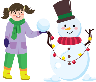 Snow Day Success for Happy Little Girl png