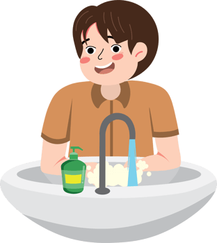Boy Washing Hands to Stay Clean and Healthy png