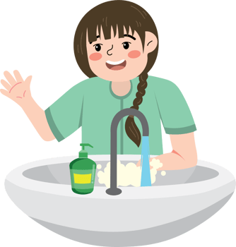 Child Cleaning Hands with Soap and Water png