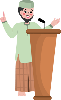 Islamic Speaker Delivering Sermon to Audience png