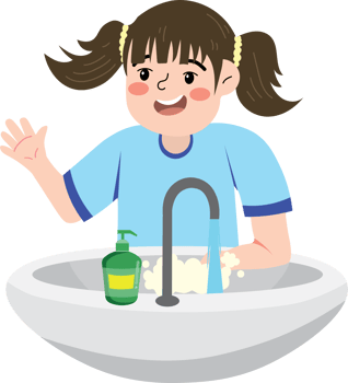 Child Practicing Good Hygiene by Handwashing png
