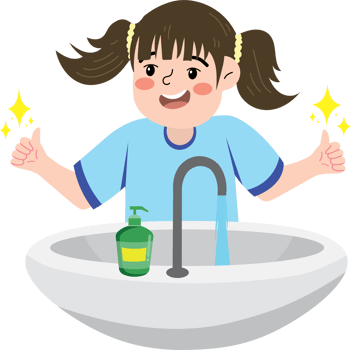 Clean Hands Practice by Young Kid png