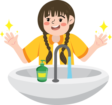 Child Learning to Wash Hands Properly png