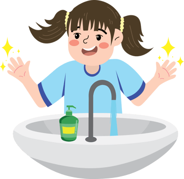 Hand Hygiene Routine of Little Girl png