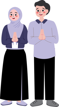 Islamic Couple Expressing Forgiveness on Eid al-Fitr png
