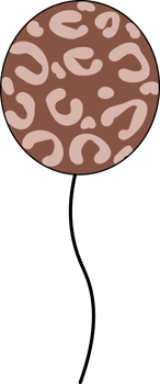 Groovy Retro Brown Leopard Balloon Hand Drawn in Bold Style png