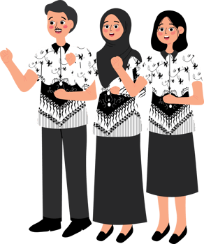 Teachers Group Wearing PGRI Outfit on National Teachers Day png