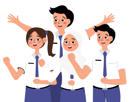 Group of Junior High School Students png