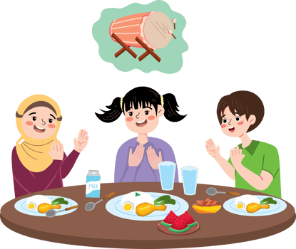Kids Breaking Fast Together During Ramadan Evening png
