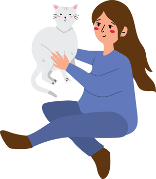 Girl Playing with Her Beloved Pet Cat at Home png