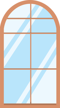 European Home Window with Wooden Border png