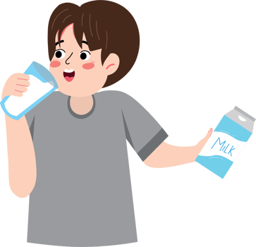 Healthy Child Drinking Milk to Support Growth and Bones png