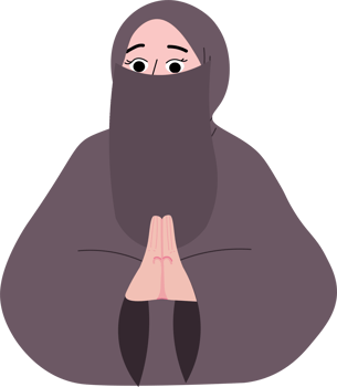 Forgiveness Pose by Muslim Girl Celebrating Eid png