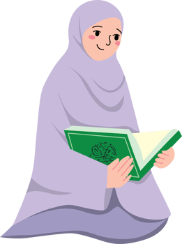 Peaceful Moment of Woman with Quran in Ramadan Night png