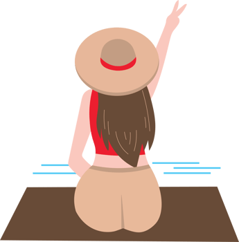 Summer Holiday with Girl by the Sea png