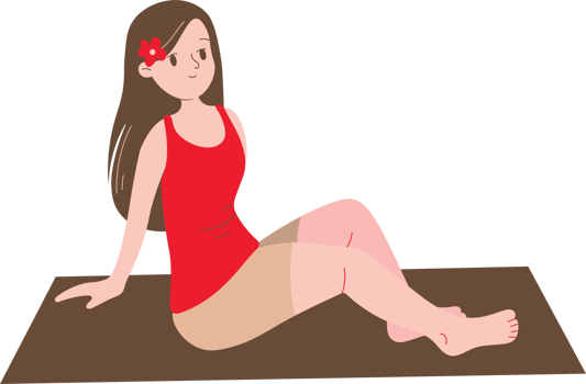 Young Woman Relaxing on Sunny Beach png