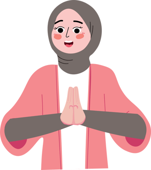 Hijab Girl with Hands Together in Eid Forgiveness Pose png